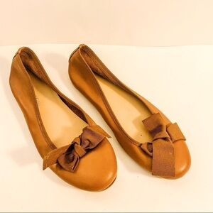Mauro Leone Tan Bow Flats - SZ 8.5